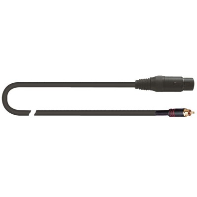 QUIK LOK MCR-616K/2BK - 2m XLR Female to RCA Male Adaptor Cable (Black)
