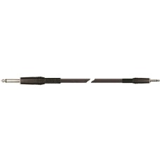 Quik Lok STR/614K /1BK Adapter Cable – 3.5 mm Mono to 6.3 mm Mono, Black, 1m