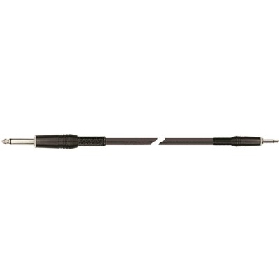 Quik Lok STR/614K /1BK Adapter Cable – 3.5 mm Mono to 6.3 mm Mono, Black, 1m